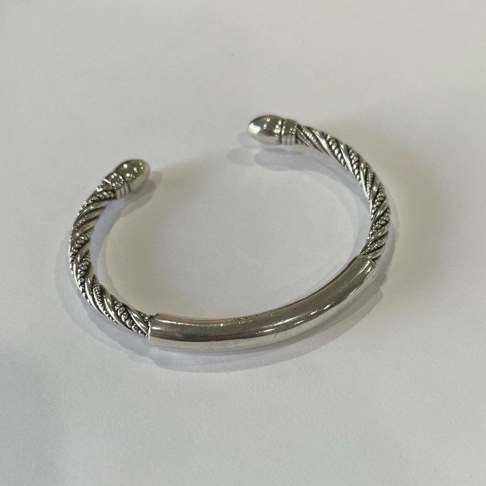 MEN’S SILVER CUFF BANGLE BRACELET - Picture 6 of 8